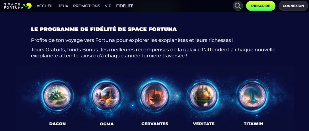 space fortuna casino : programme de fidelité