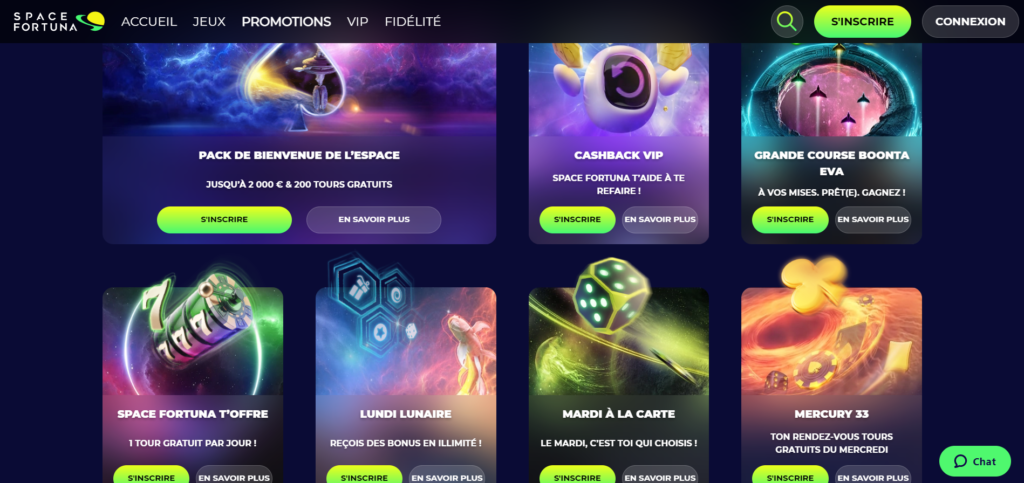 space fortuna casino : les promotions
