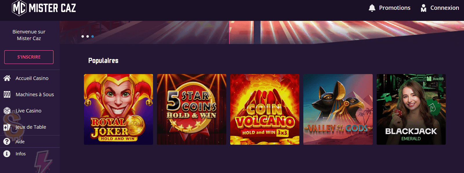 bonus mister caz casino