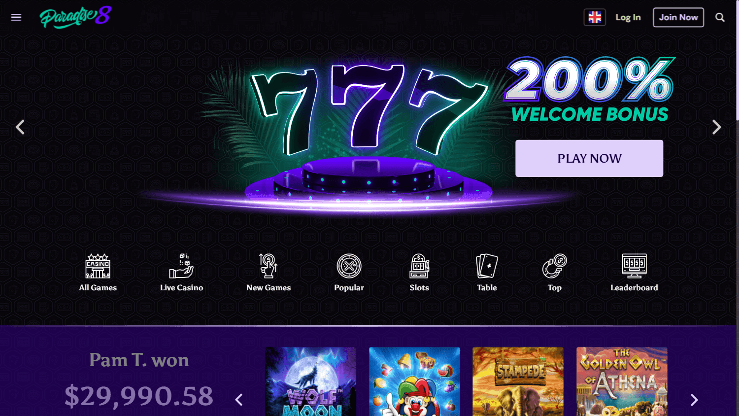 bonus paradise8 casino