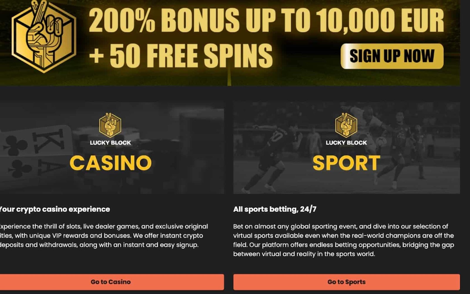 test lucky block casino