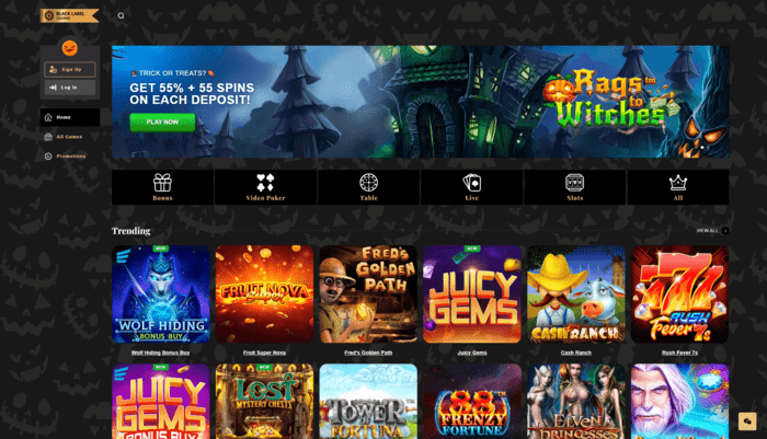 test black label casino