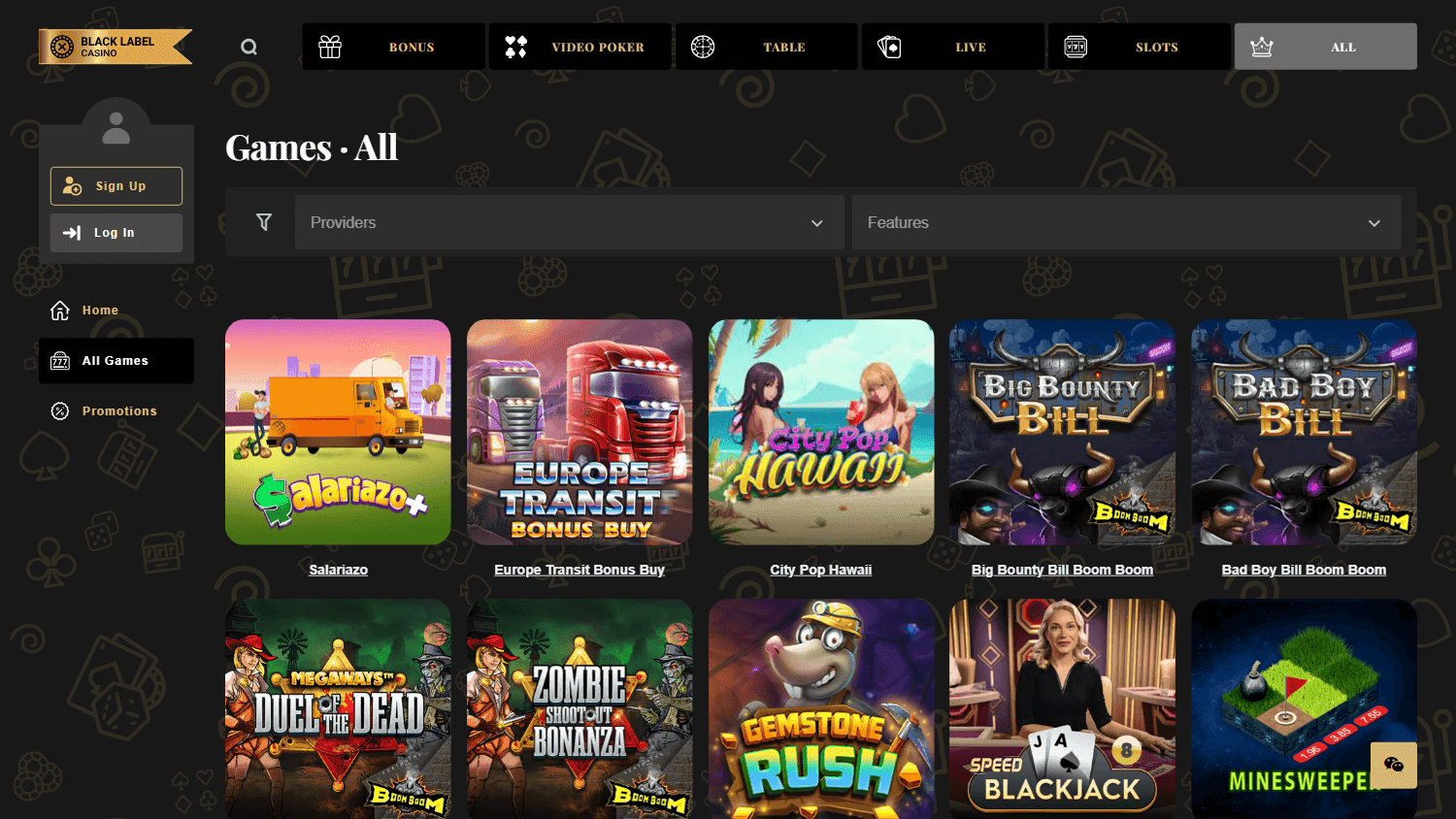 avis black label casino