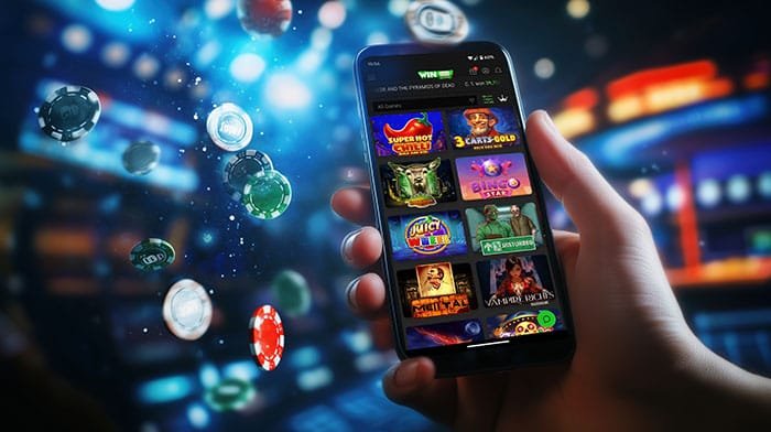 Online Casino Betting on Smartphone with Roulette Wheel and Poke Live casino