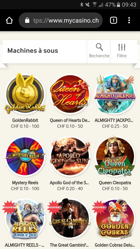 mycasino.ch test