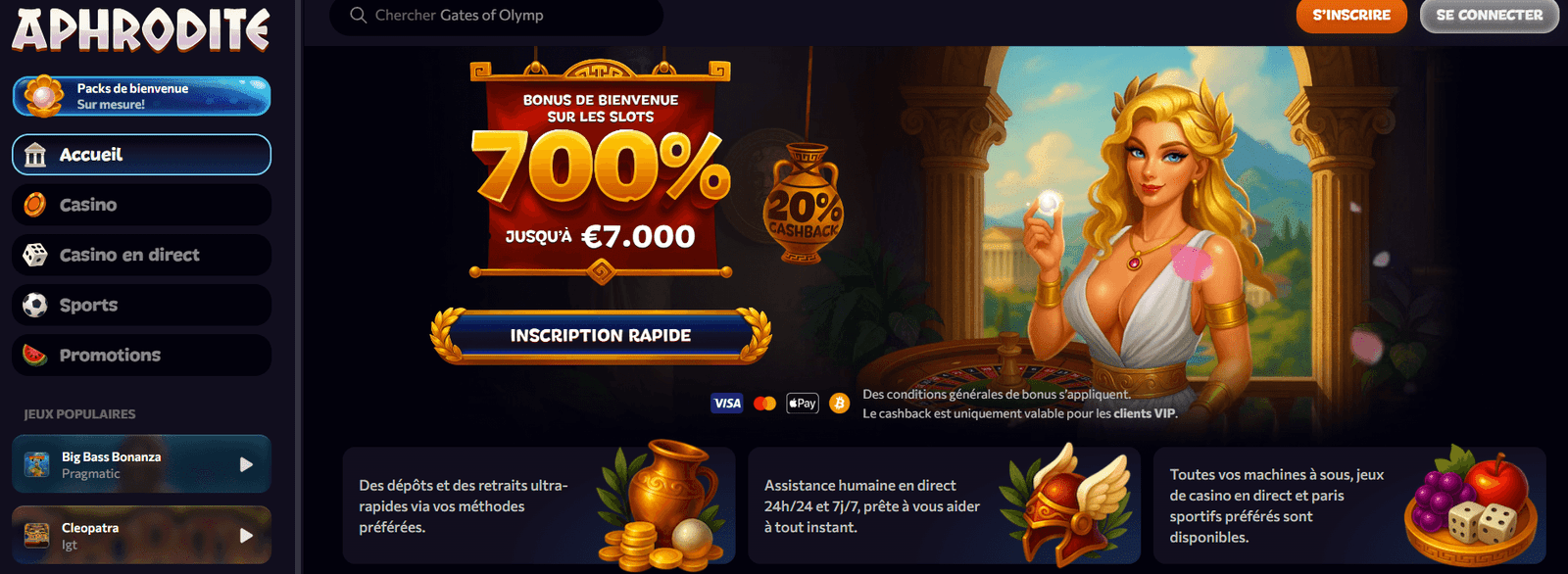 jeux aphrodite casino