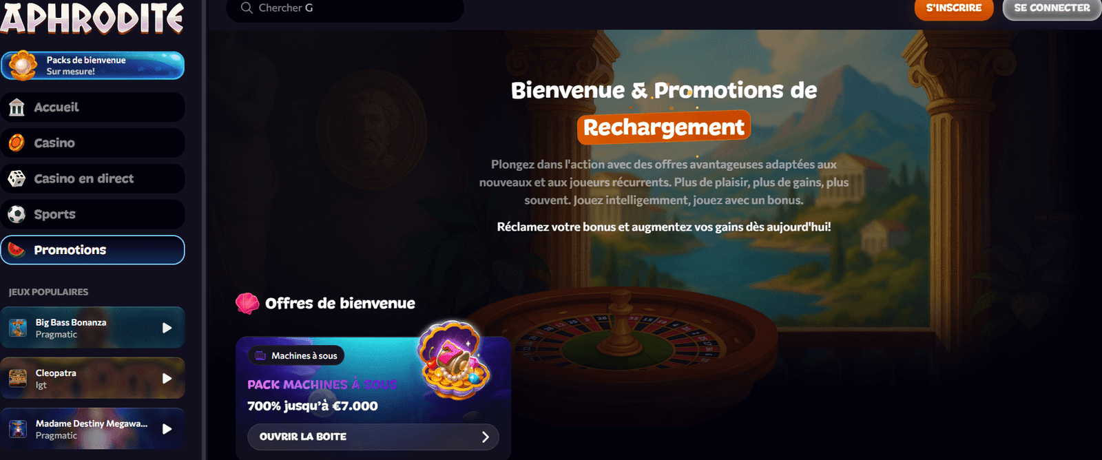 bonus aphrodite casino