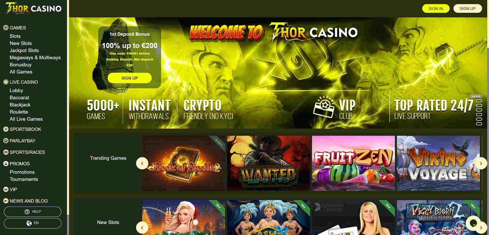 test thor casino