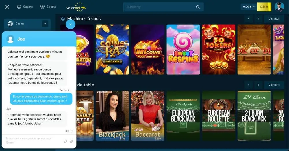 volerbet casino france